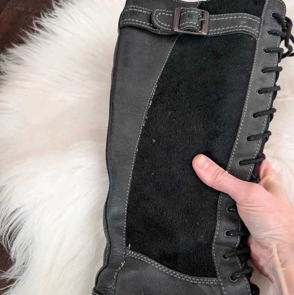 ARIAT Iona Lace Up Boots Zippered Tall Knee High Lug Sole Riding Equestrian 8 - Picture 3 of 9